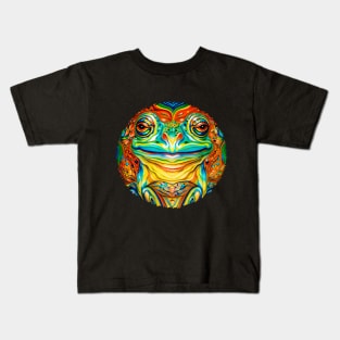 Froggy Animal Spirit (11.3) - Trippy Psychedelic Frog Kids T-Shirt